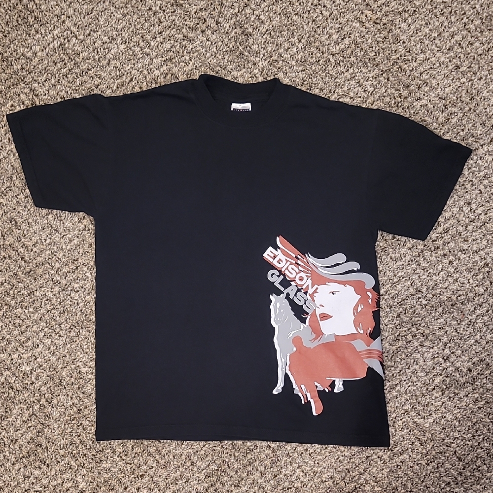 Jerzees Black and Red Graphic Kids Tee